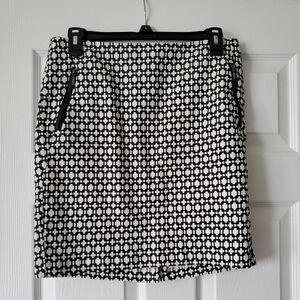 Kenar black and white‎ patterned skirt